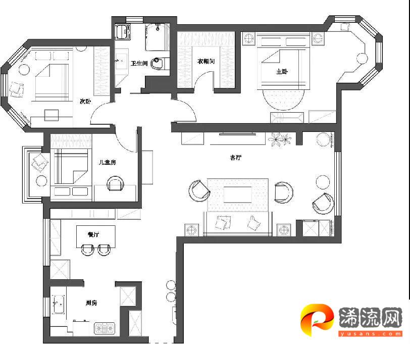 140平米复古风装修案例，140平米复古风装修效果图